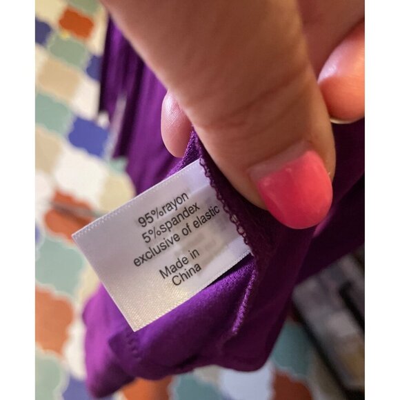 Lane Bryant NWT Purple Smocked Long Sleeve Boat Neck Pullover Top Sz 22 - Picture 6 of 8